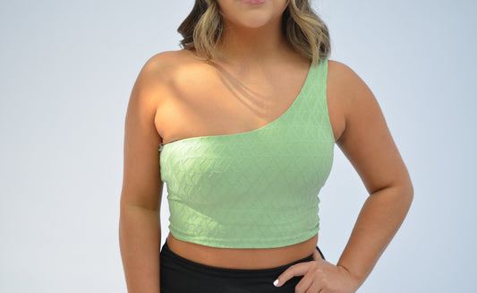 Geo Spiral One Shoulder Sports Bra